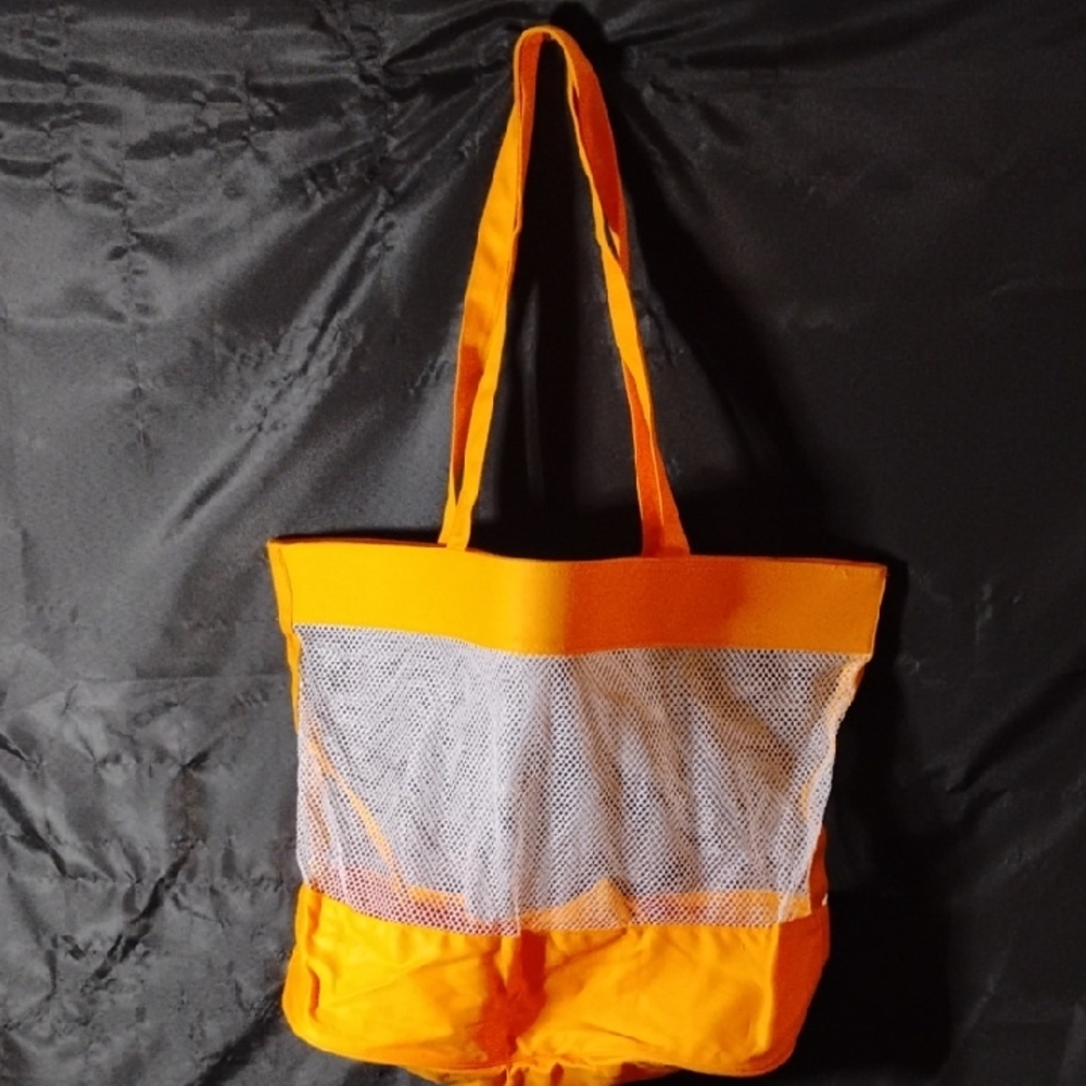 Orange Mesh Tote Bag
